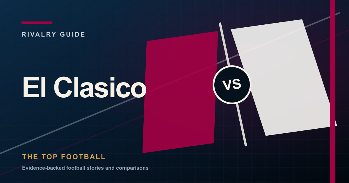 Branded opposing-colour illustration for the El Clasico rivalry guide