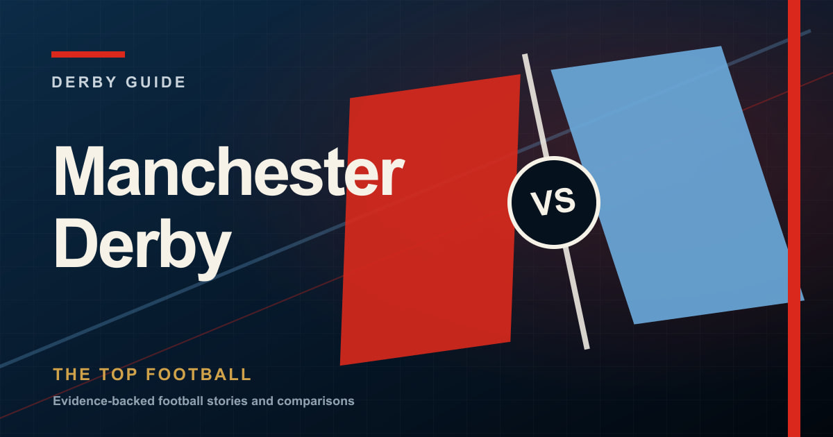 Branded split-colour illustration for the Manchester Derby guide
