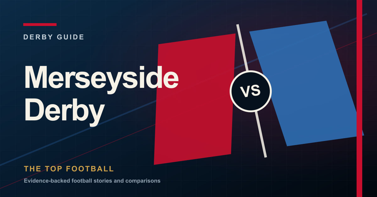 Branded red-and-blue illustration for the Merseyside Derby guide