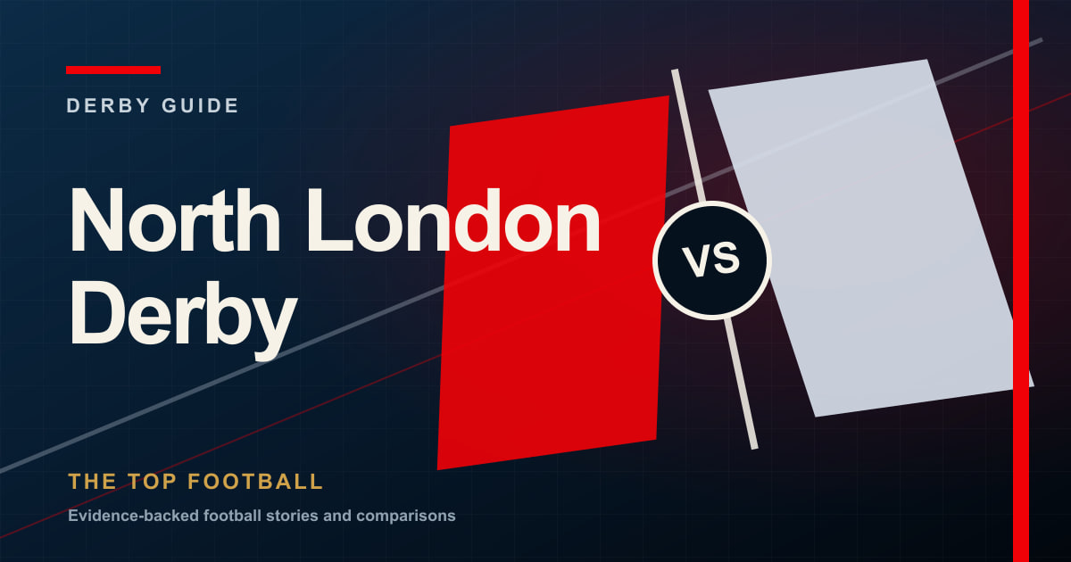 Branded opposing-colour illustration for the North London Derby guide