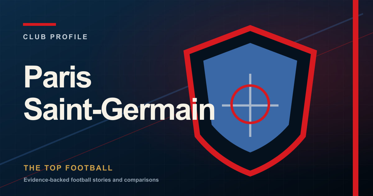 Branded editorial illustration for the Paris Saint-Germain club profile