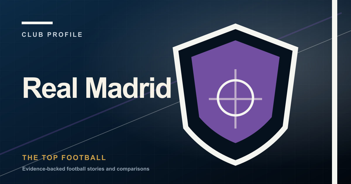 Branded editorial illustration for the Real Madrid club profile