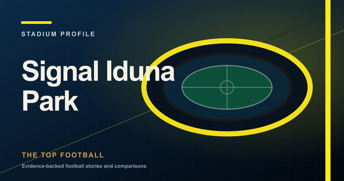 Branded editorial illustration of Signal Iduna Park for its stadium profile