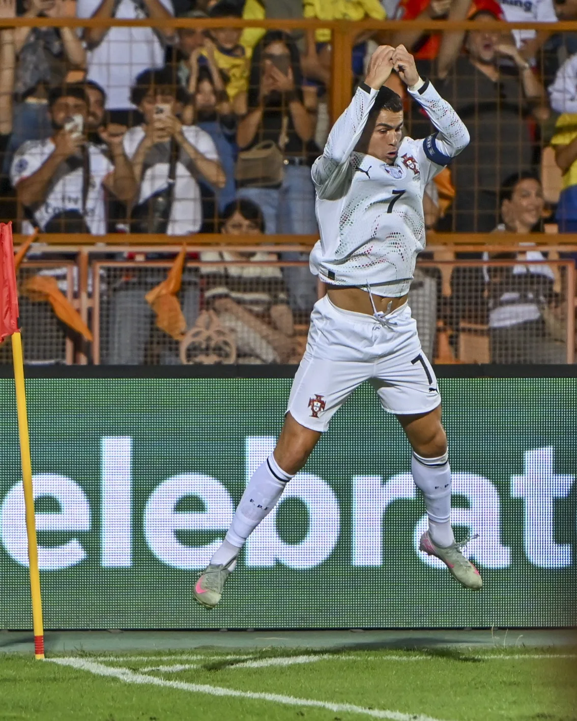 Cristiano Ronaldo celebrating for Portugal