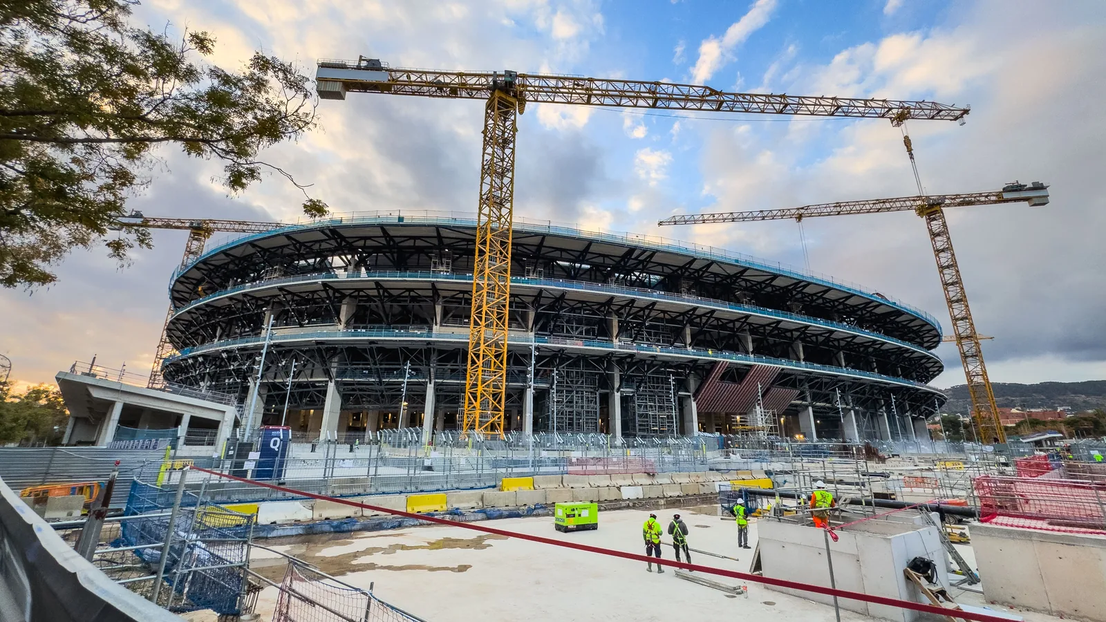 Camp Nou construction work in December 2025